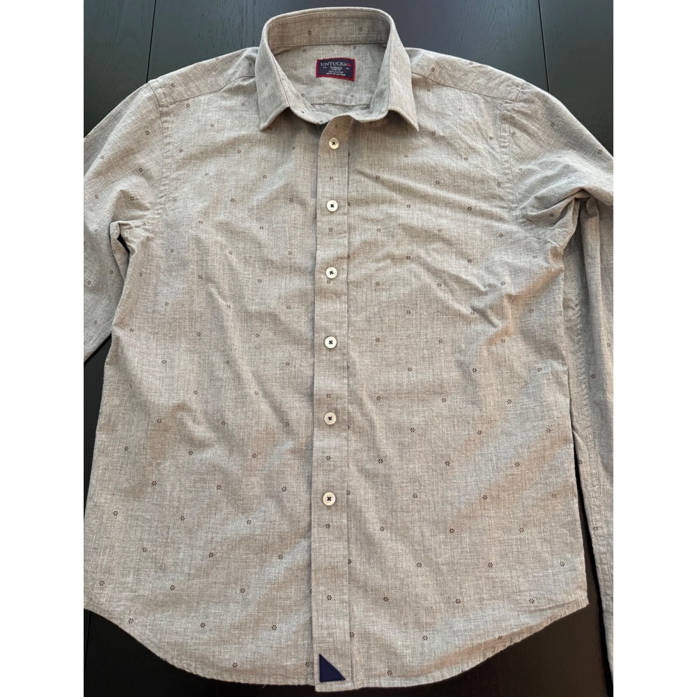 UNTUCKit Slim Fit Button Down Shirt Womens XS (0-2) Gray Business Casual Career - Picture 7 of 13